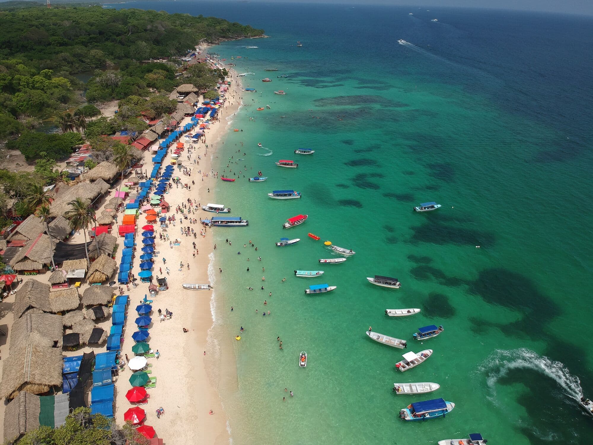 Playa Blanca on Barú from the air